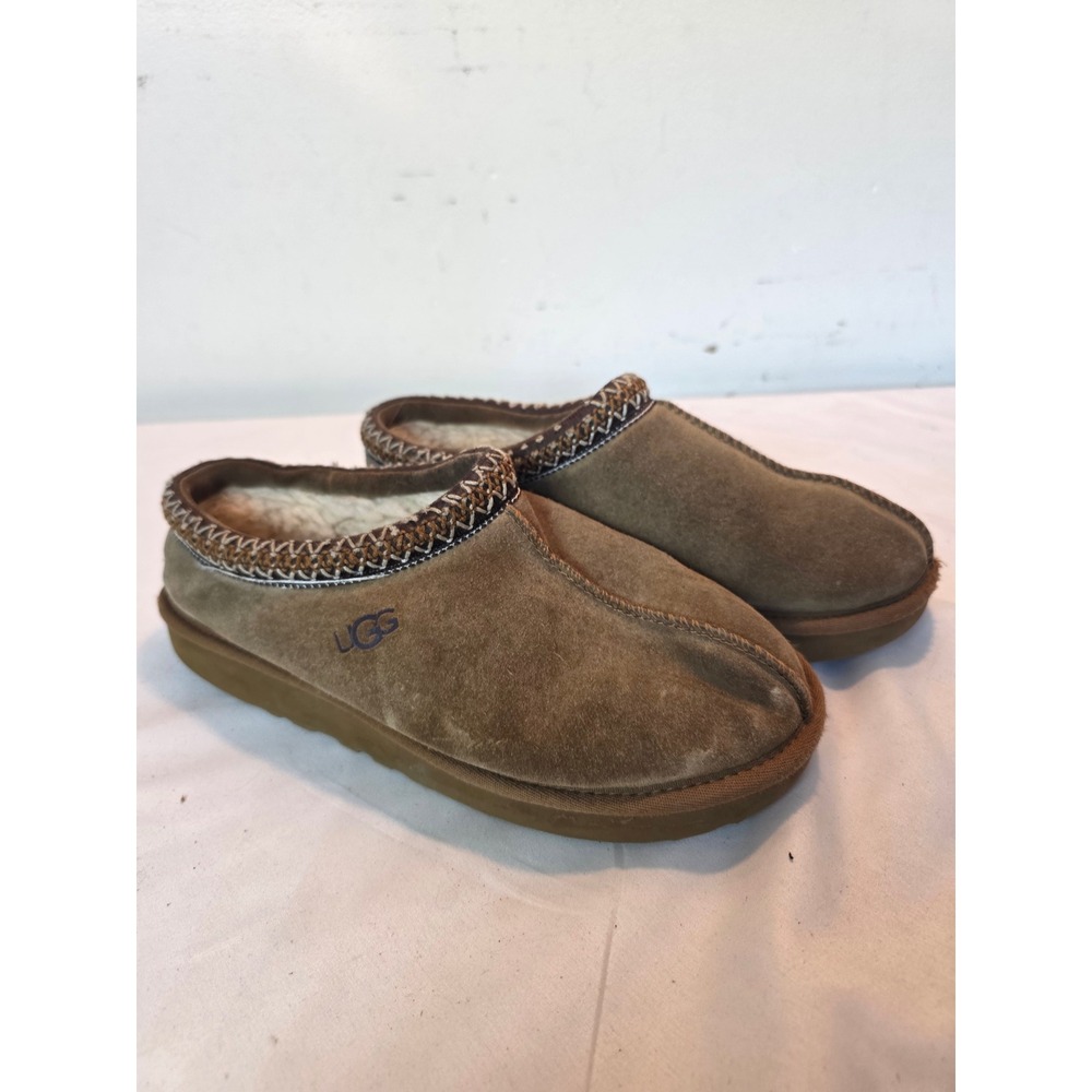 UGG Tasman Suede Slippers Chestnut Brown Sheepskin Lined 5955 Womens 9